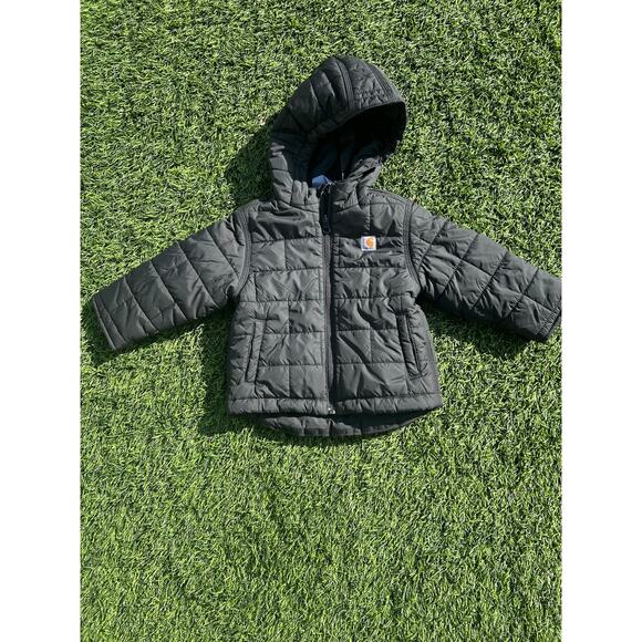 Carhartt boys' black hooded jacket size 12 months - Picture 3 of 4
